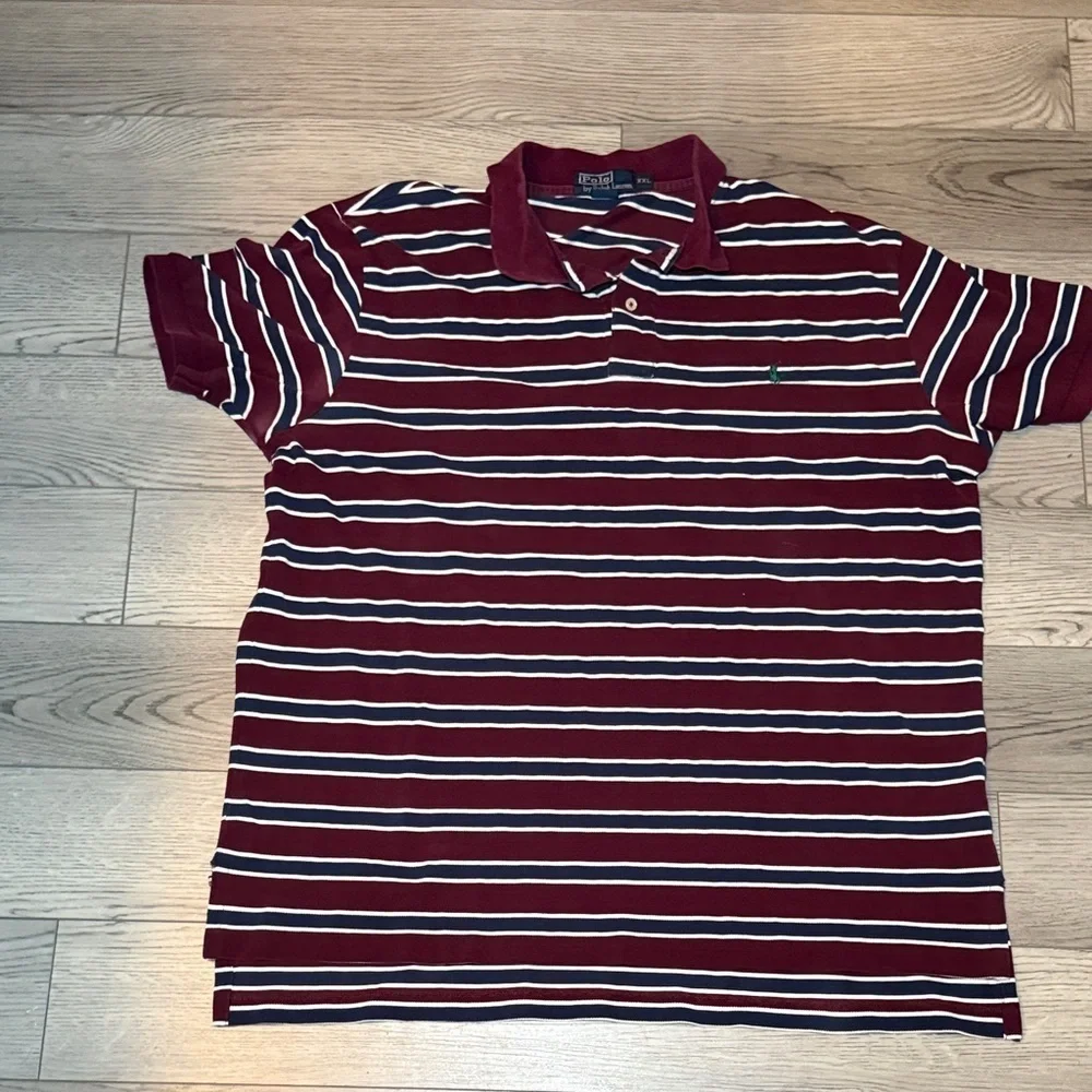 Polo Ralph Lauren Classic Fit Striped Soft Polo Shirt XXL Maroon